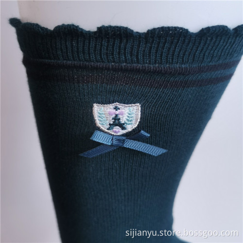 Plain Knitted Spandex Nylon Women's Stretch Crew Socks